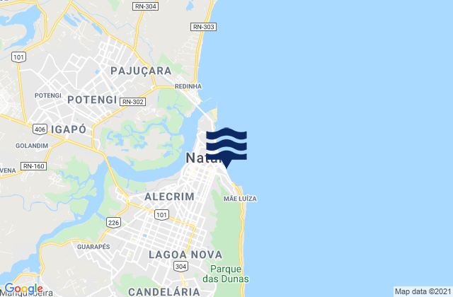 Areia Preta, Brazil tide times map
