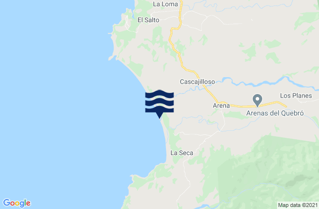 Arenas, Panama tide times map