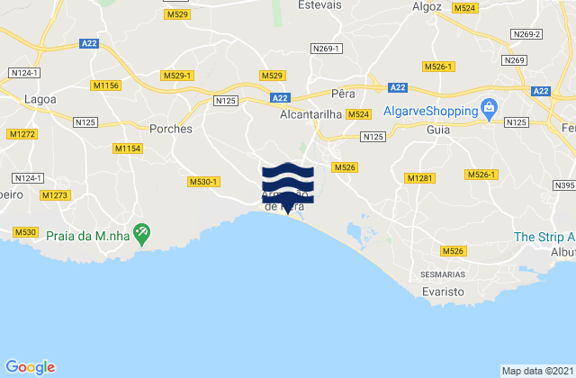 Armacao de Pera, Portugal tide times map
