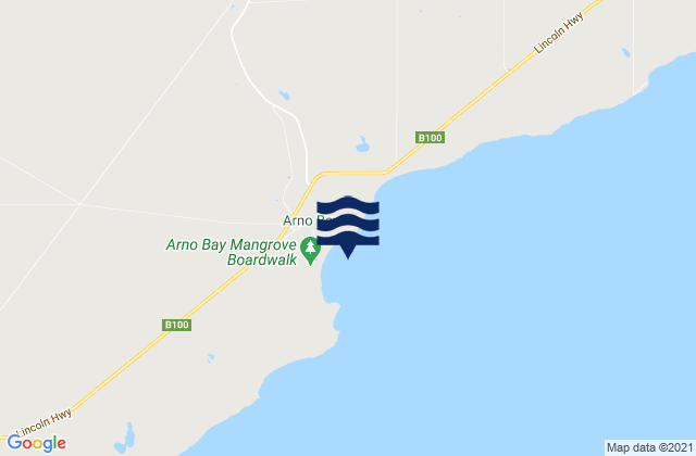 Arno Bay, Australia tide times map