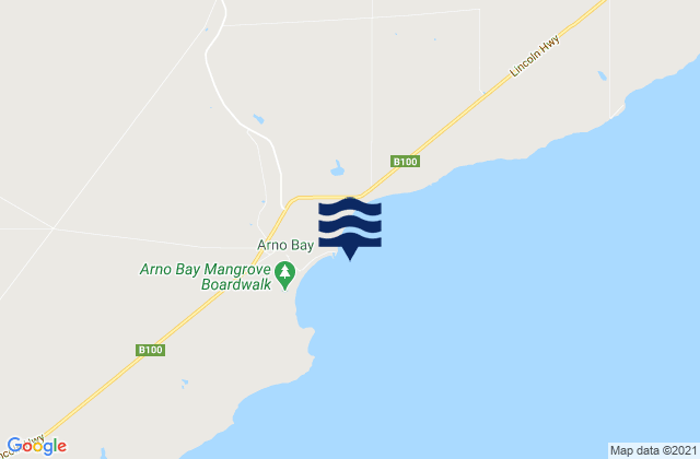 Arno Bay, Australia tide times map