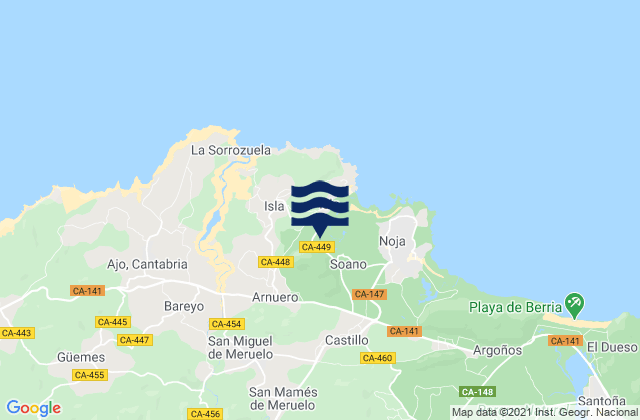 Arnuero, Spain tide times map