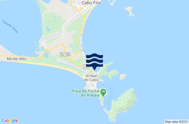 Arraial do Cabo, Brazil tide times map
