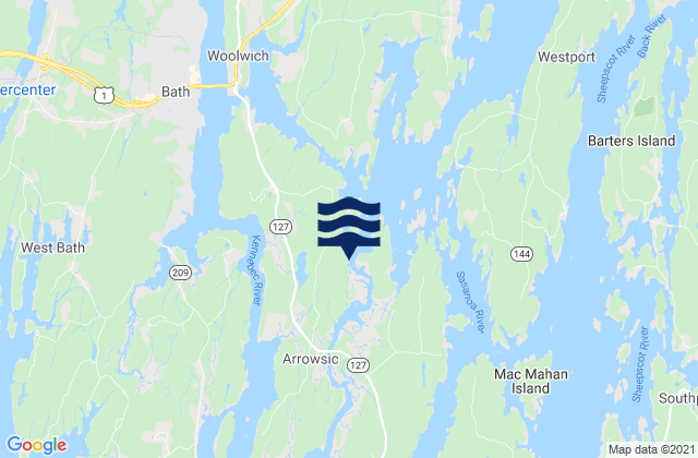 Arrowsic Island, United States tide chart map