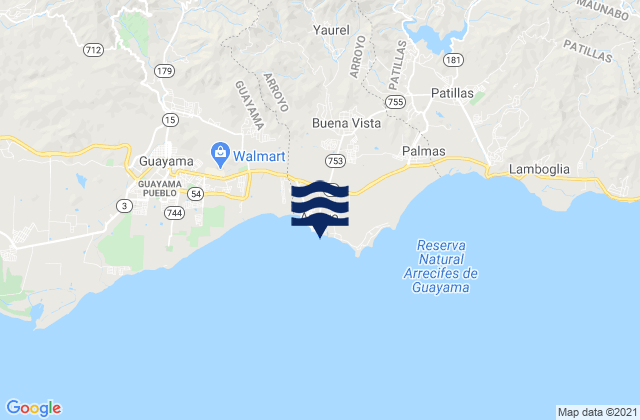 Arroyo, Puerto Rico tide times map