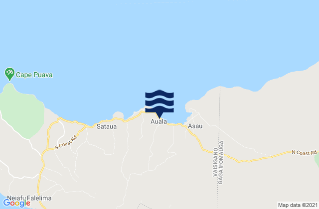 Asau, Samoa tide times map