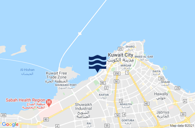 Ash Shamiyah, Kuwait tide times map