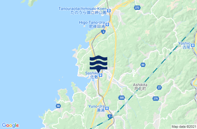 Ashikita-gun, Japan tide times map