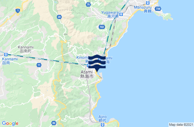 Atami-shi, Japan tide times map