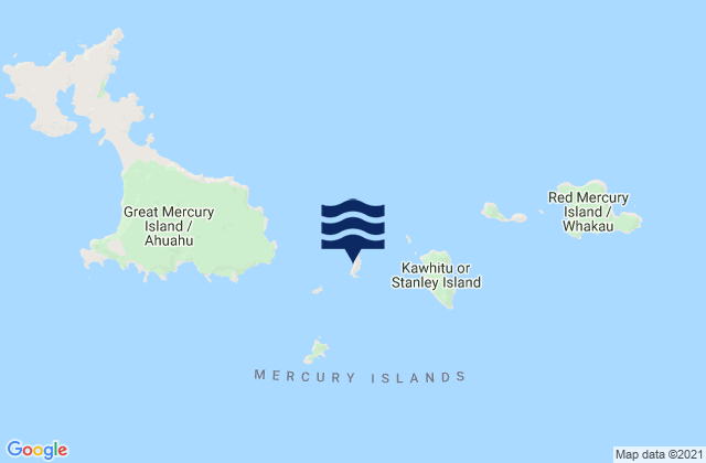 Atiu or Middle Island, New Zealand tide times map