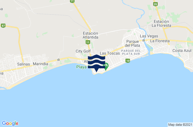 Atlantida, Uruguay tide times map