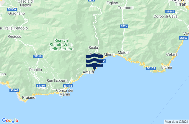 Atrani, Italy tide times map