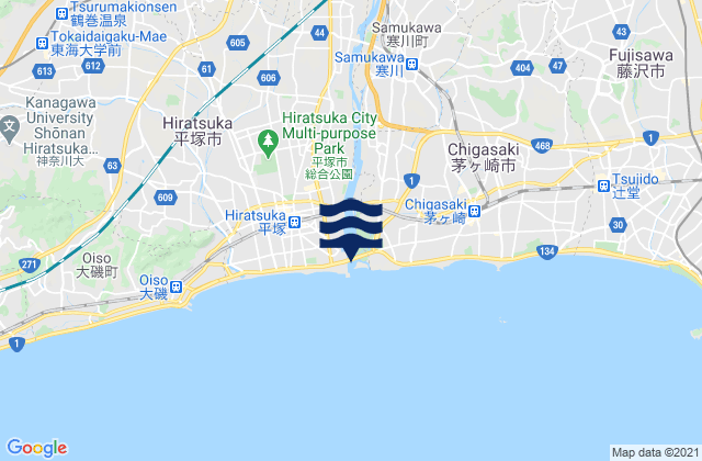 Atsugi, Japan tide times map