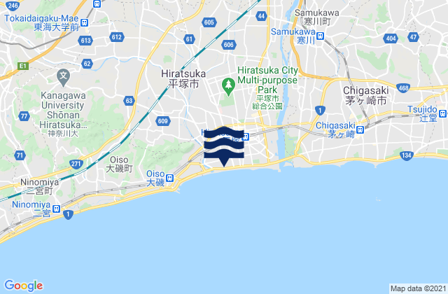 Atsugi Shi, Japan tide times map