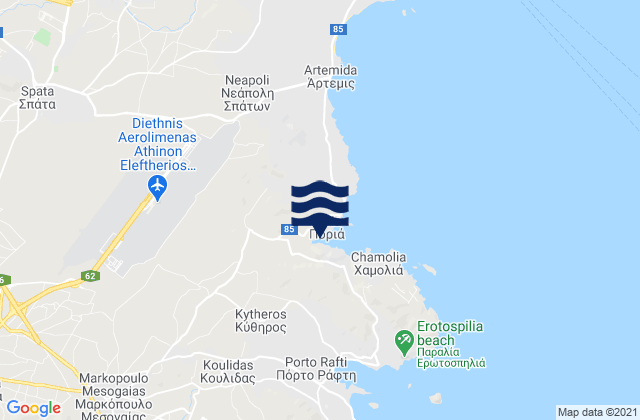 Attica, Greece tide times map