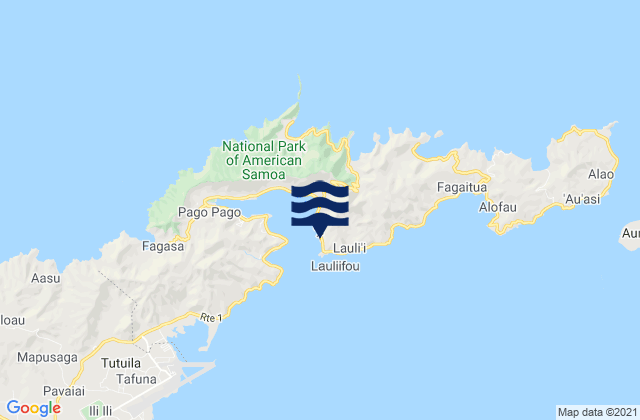 Aua, American Samoa tide times map