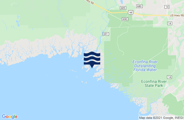 Aucilla River entrance, United States tide chart map