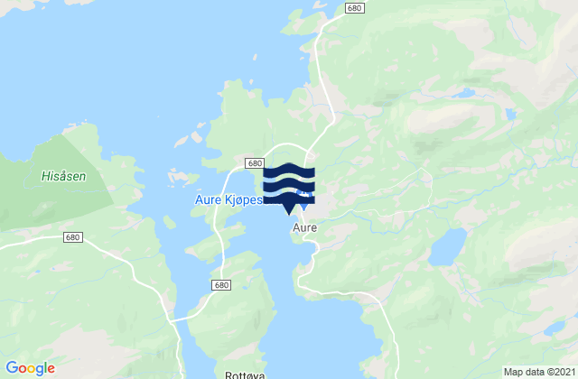 Aure, Norway tide times map