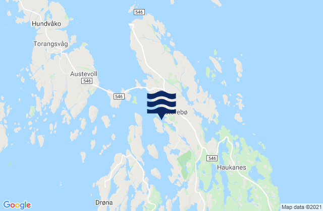 Austevoll, Norway tide times map