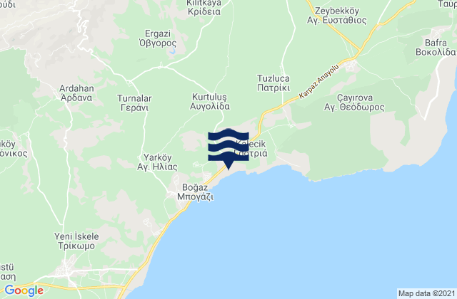 Avgolida, Cyprus tide times map