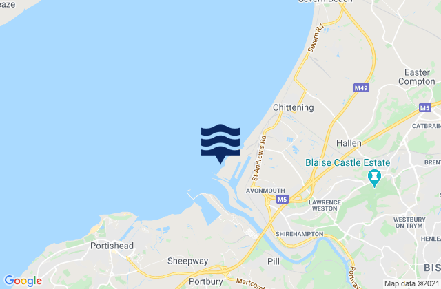 Avonmouth, United Kingdom tide times map