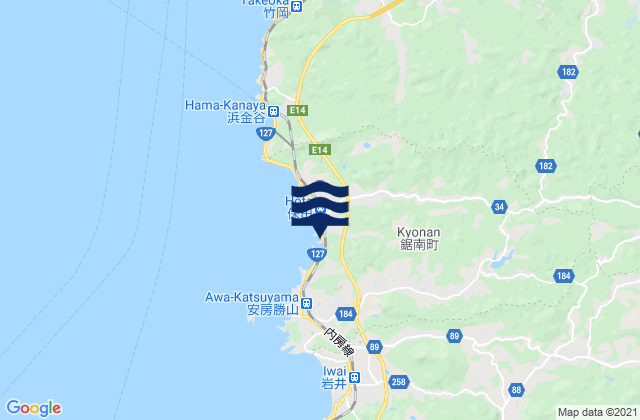 Awa-gun, Japan tide times map