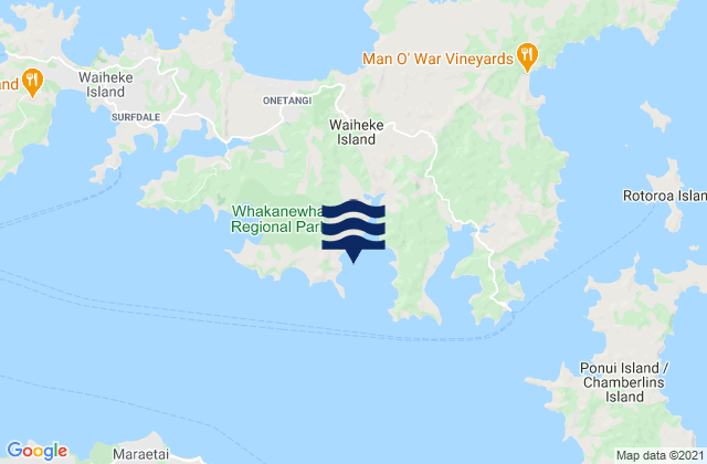 Awaawaroa Bay, New Zealand tide times map