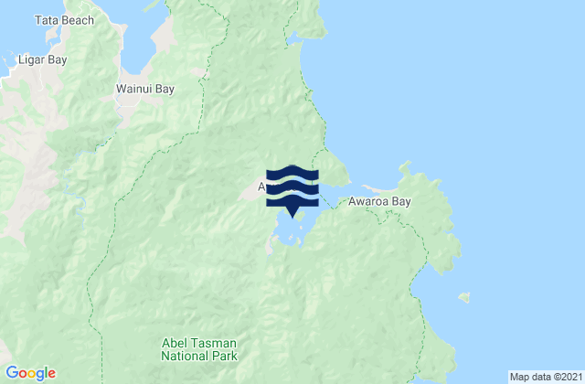 Awaroa Inlet, New Zealand tide times map
