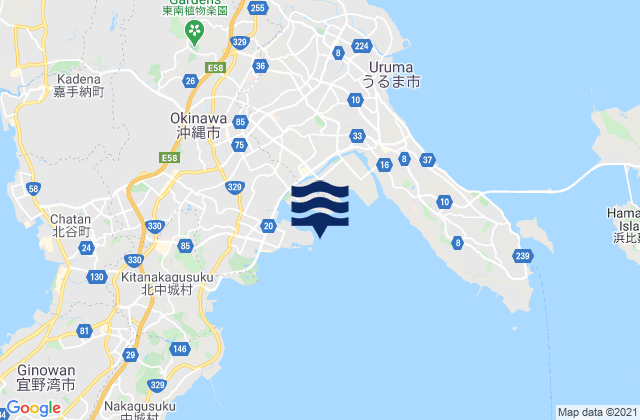 Awase, Japan tide times map