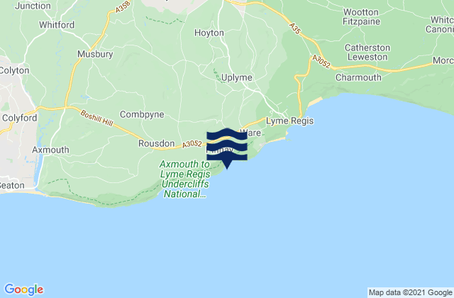 Axminster, United Kingdom tide times map