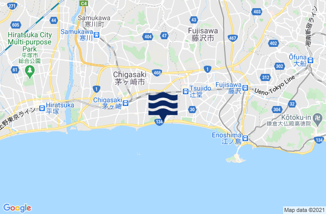 Ayase Shi, Japan tide times map