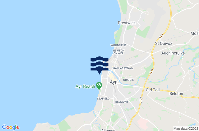 Ayr Beach, United Kingdom tide times map