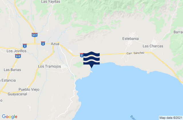 Azua, Dominican Republic tide times map