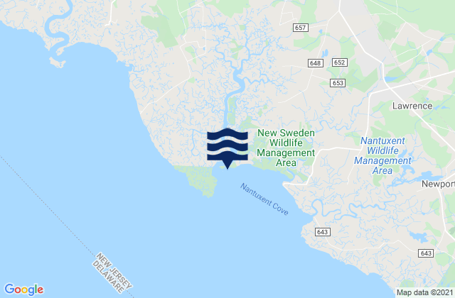 Back Creek Entrance Nantuxent Cove, United States tide chart map