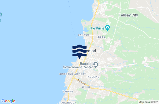 Bacolod City, Philippines tide times map