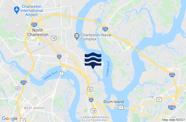 Bacon Bridge, United States tide chart map