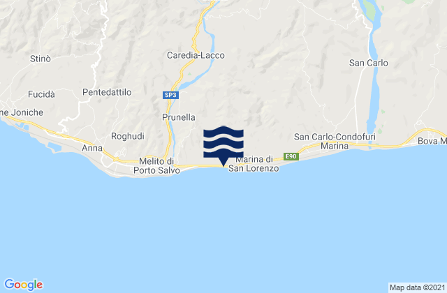 Bagaladi, Italy tide times map