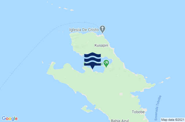 Bahia Azul, Panama tide times map