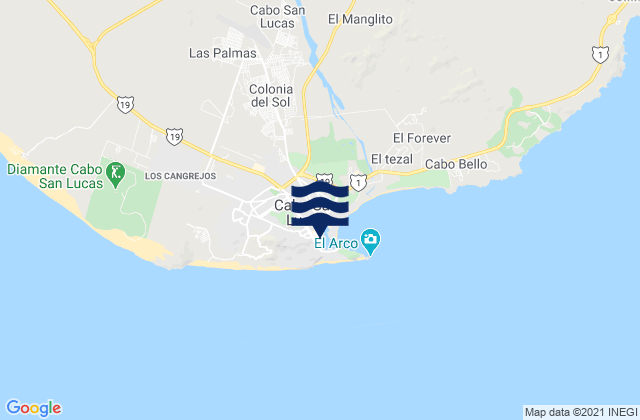 Bahia Chileno, Mexico tide times map