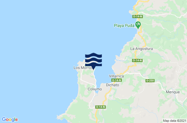 Bahia Coliumo, Chile tide times map