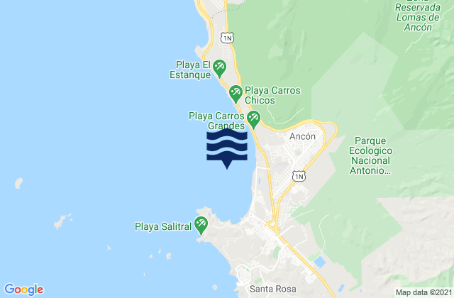 Bahia De Ancon, Peru tide times map