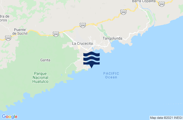 Bahia Santa Cruz, Mexico tide times map