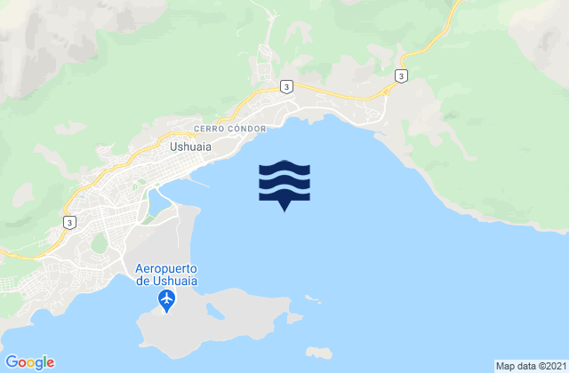 Bahia Ushuaia, Argentina tide times map