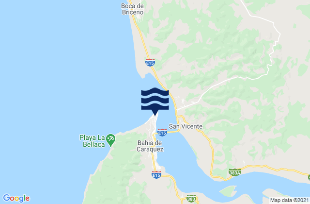 Bahia de Caraquez, Ecuador tide times map
