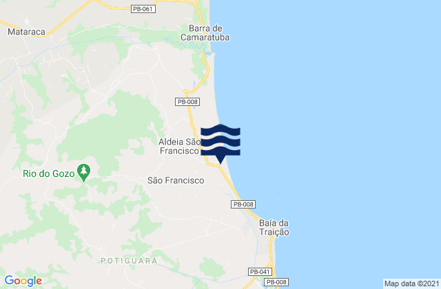 Baia Da Traicao, Brazil tide times map