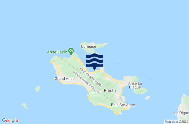 Baie Sainte Anne, Seychelles tide times map