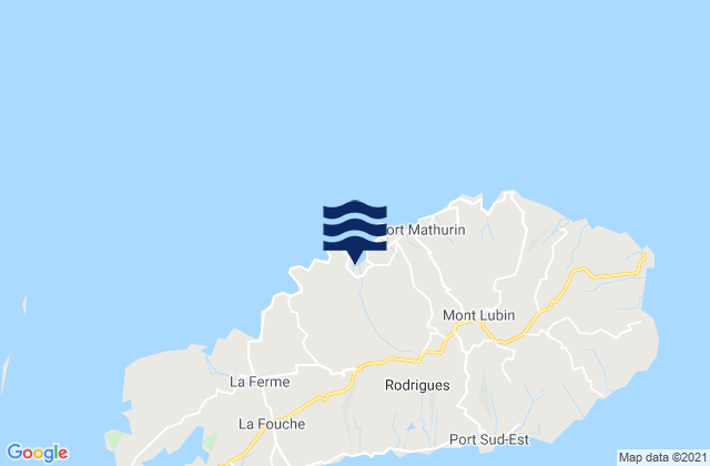 Baie aux Huitres, Mauritius tide times map