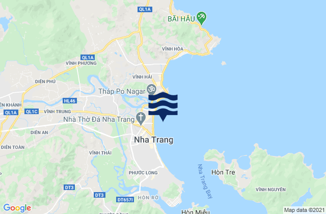 Baie de Nha Trang, Vietnam tide times map