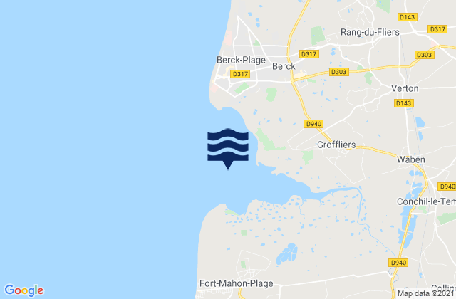 Baie de l'Authie, France tide times map