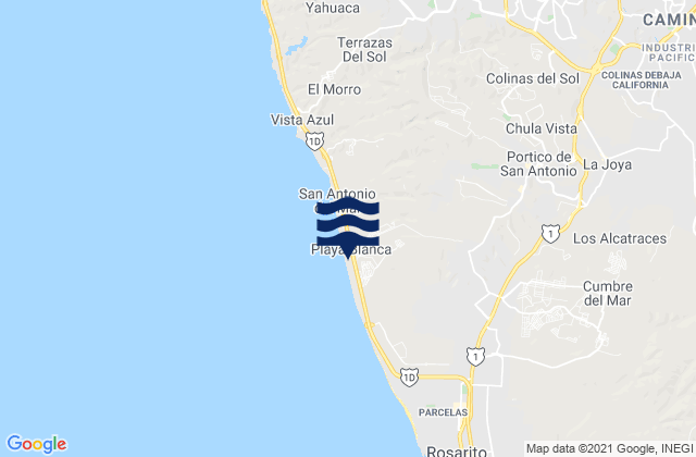 Baja Malibu, Mexico tide times map